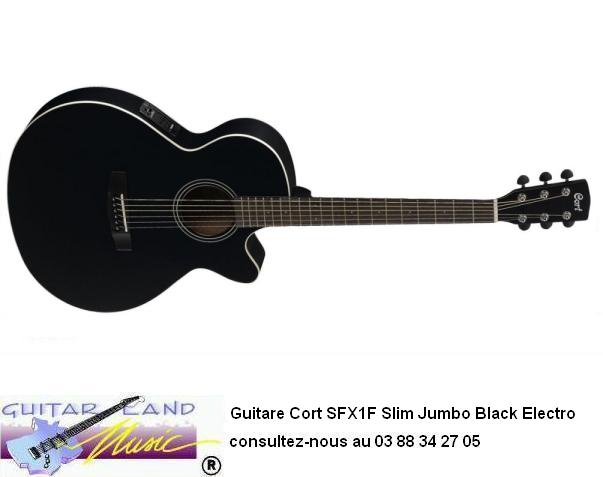 Guitare Cort SFX1F Slim Jumbo Noir Electro